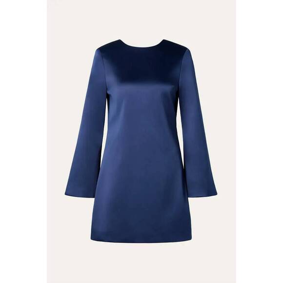 NEW MALINA elna bow detailed mini dress in dark blue - Picture 3 of 3